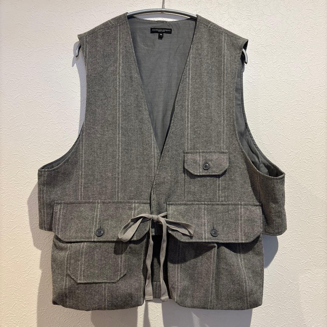 Engineered Garments Fowl Vest Herringbone Stripe M - Gem