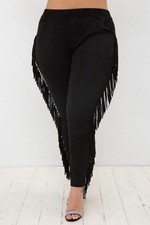 Suede Fringe Pants