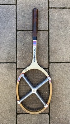 Tennisschläger Vintage Donnay schwarz Größe 3 mit Tasche und Spanner