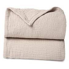 Muslin Quilt Blanket, Crib Blanket for Baby and Toddler,47x47 Inches Ivory 