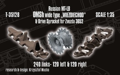 1/35 MT-LBW 9K35 Strela10 OMSh WIEZDIECHOD/Drive Sprocket Wide Track for Zvezda