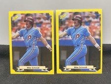 2 Mike Schmidt 1987 Classic Update cards #101 Phillies Double Error Yellow Green