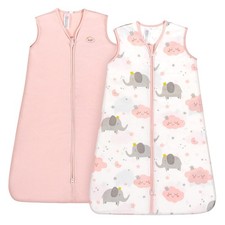 TILLYOU 2 Pack Baby Sleep Sack 18-24 Months X-Large, Pink Elephant cloud