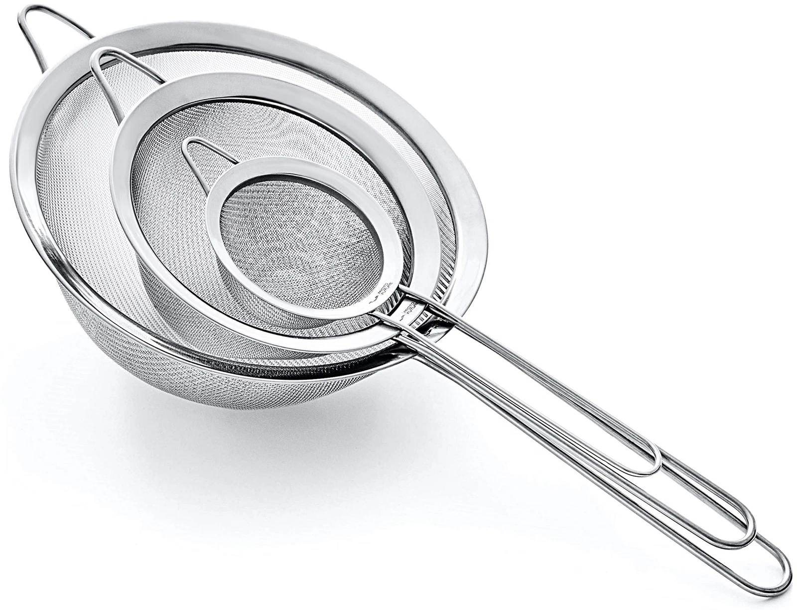 Strainer Set Fine Mesh – Premium 304 Stainless Steel (18/8) – 8″, 5.5″ and 3....