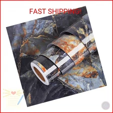 Livelynine 15.8x197 Blue Gemstone Contact Paper for Countertops Kitchen Countert