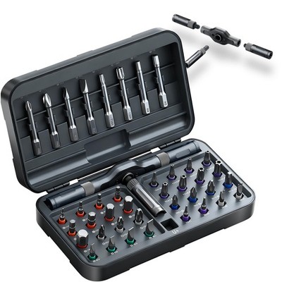 42 in 1 Magnetic Screwdriver Set, DIY Ratchet Multi Bit Gray 