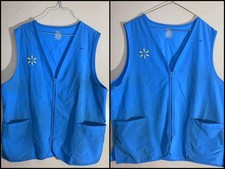 Lot of 2 Walmart Associate Vest Blue Womens Large Zip Uniform - Stains