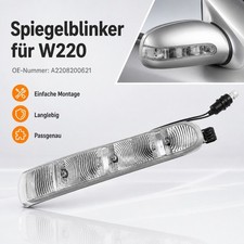 Au&szlig;enspiegel rechts LED Halogen Blinker f&uuml;r Mercedes S-Klasse W220 A2208200621