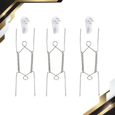 3Pcs Plate Hanger 8 Inch Stainless Steel Silver New