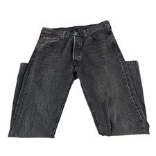 Levis 501 Original Fit Mens Gray Straight Leg Button Fly Denim Jeans 31x30