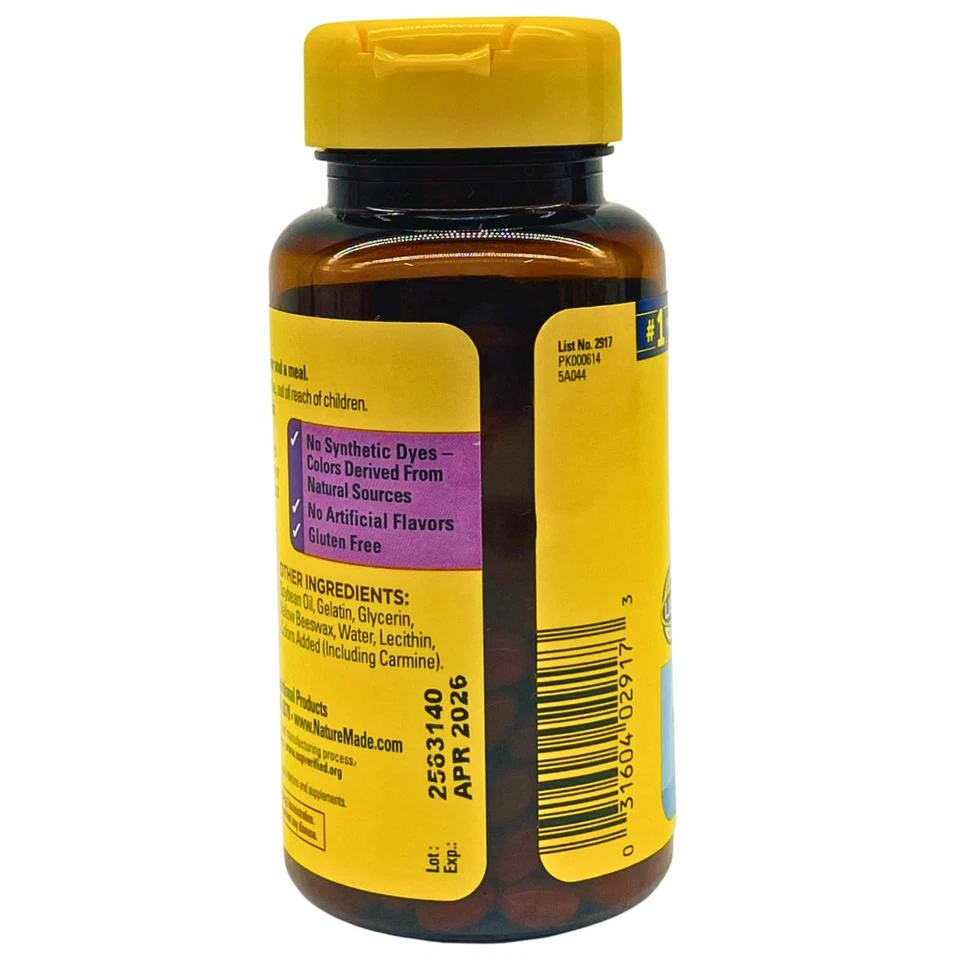 Biotina Nature Made 2500 mcg Extra Fuerza 150 Cápsulas Blandas - 1 Paquete-04/2026 - Nuevo Foto 3 de 3