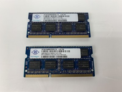 Lot of 2 - Nanya 4GB 2Rx8 PC3-10600S-9-10-F2 Laptop RAM - 8GB Total