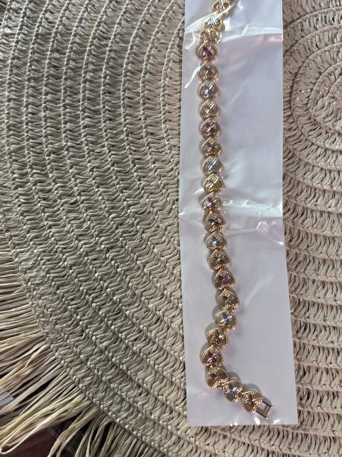 Gold Tone Chain Link Metal Bracelet No Stone Fashion Costume