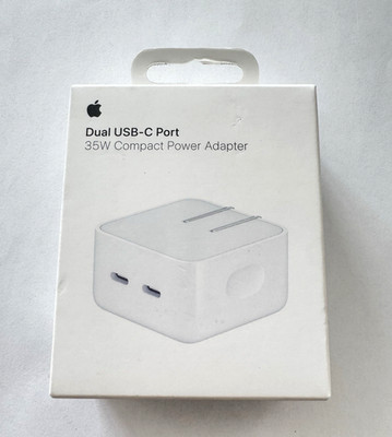 Genuine Apple 35W Dual USB-C Compact Power Adapter Charger MW2H3AM/A ...
