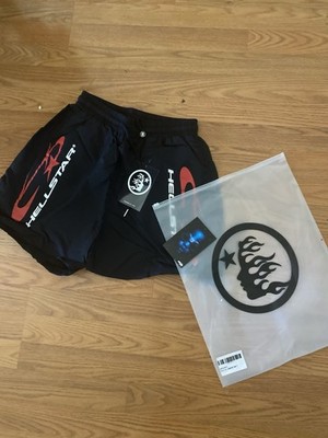 Hellstar Drawstring Shorts Size L Fits Like Small Streetwear Graphic Logo Black