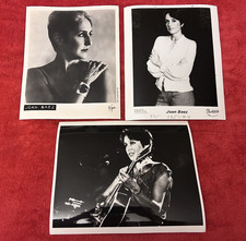 JOAN BAEZ three original press photos Portrait Records Virgin Records