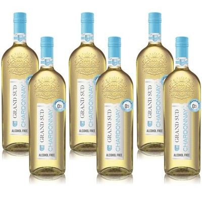 Grand Sud Chardonnay 0,0%, alkoholfrei, sortenreines Weinpaket (6x1,0l)