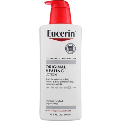 4 Pack Eucerin Original Healing Lotion, Unscented, 16.9 fl oz
