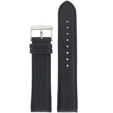Watch Band Carbon Fiber Black Water Resistant Padded 18mm - 26mm
