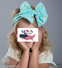 Baby Toddler Girls Gold Dot Big Bow Cotton Turban Headbands Head Wear