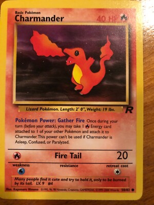 Charmander 50/82 Pokemon Team Rocket 1st Edition Common NM/MINT 2000 box-S3