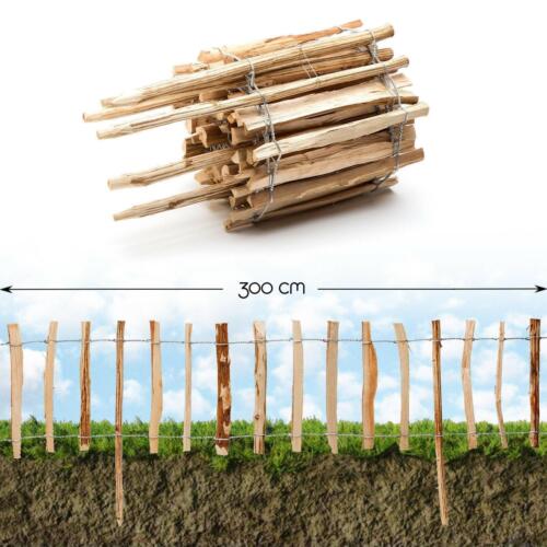 Steckzaun Holz Beet Rasen Baum Einfassung Umrandung Garten Roll Staketen Zaun - Bild 7 von 30