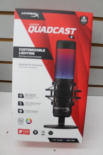 HyperX QuadCast S - RGB USB Condenser Microphone, Black  NEW FREE SHIPPING