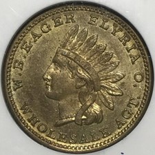 Elyria Ohio - OH290A-1b NGC MS-63 - Agent W.B. Eager  - Single Merchant Town