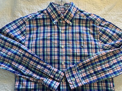 Vineyard Vines Slim Fit Tucker Plaid Check Button Down Shirt Small