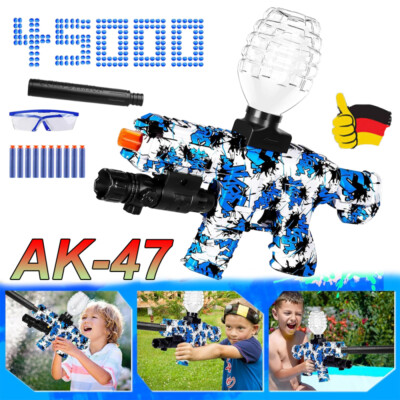 Elektrische AK-47 Gel Blasters Gun, 45000 Munition Gel 7,4 V 1200 mA Batterie