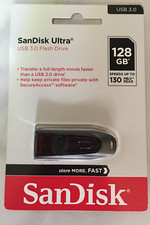 Scandisk Ultra 128GB USB 3.0 Flash Drive, Black, New