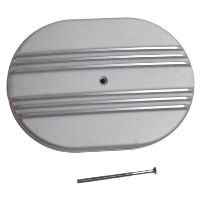 12'' Oval Aluminum Half Finned Air Cleaner Assembly for 5 1/8'' Carburetors