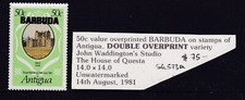 BARBUDA OV/PR ON ANTIGUA  50c  SG573a THERE IS NO DOUBT ABOUT THIS.