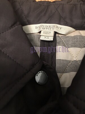 BURBERRY Brit DARK BROWN Quilted Snap Jacket- Nova Check SUPER