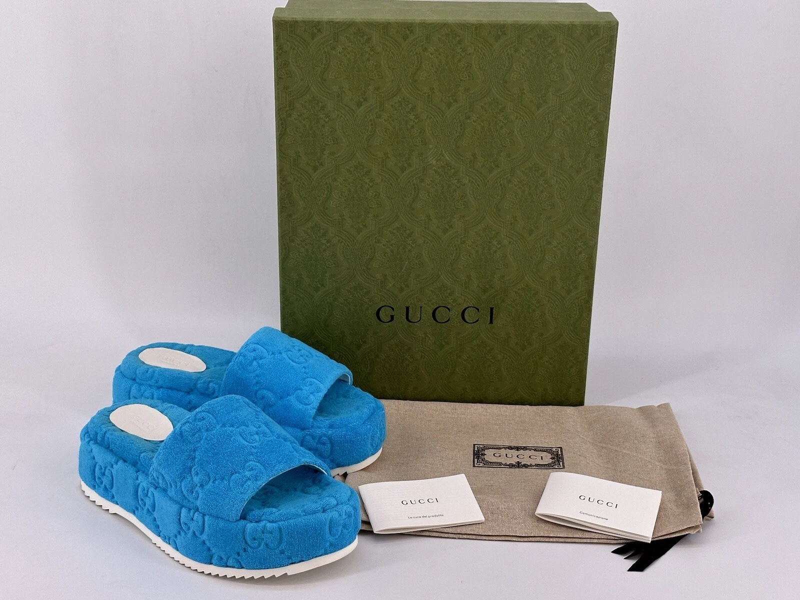 Sandales neuves originales luxe GUCCI pour femmes 700599 EU 37,5 / UK 4,5 / US 7,5.