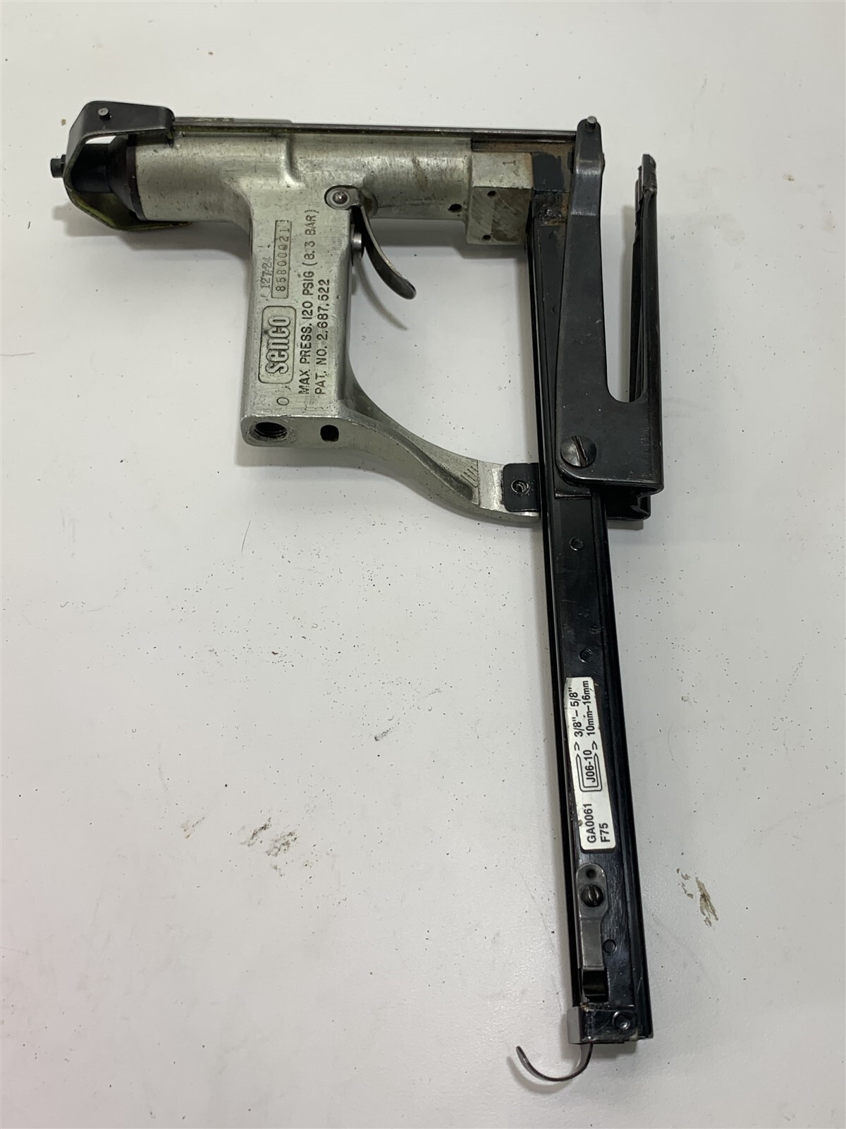 USED WORKING SENCO LONG PLIER STAPLER MODEL F CARTON CLOSING GUN #1