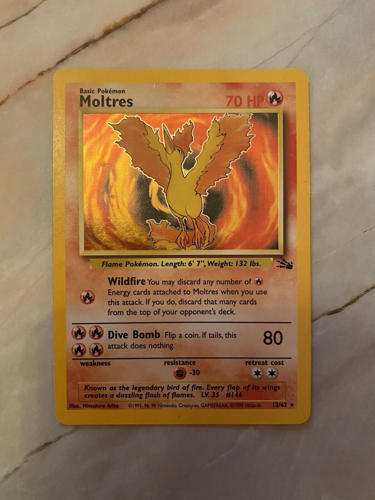 Moltres 12/62 - Fossil - Base Set - Pokemon Trading Card Game - PokeMasters