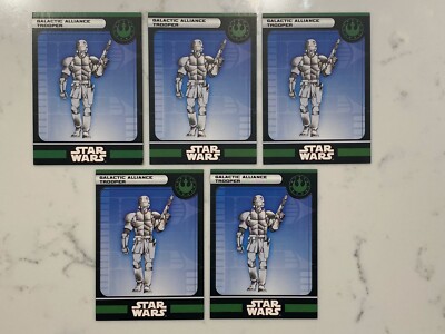 5x - Star Wars Miniatures - Galactic Alliance Trooper - #32 - Cards - CARD ONLY