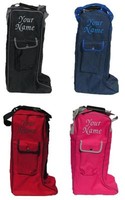 Personalised Embroidered Rhinegold Long Riding Boot Bag -horse Pony Show Leather Personalised Embroidered Rhinegold Long Riding Boot Bag -horse Pony Show Leather