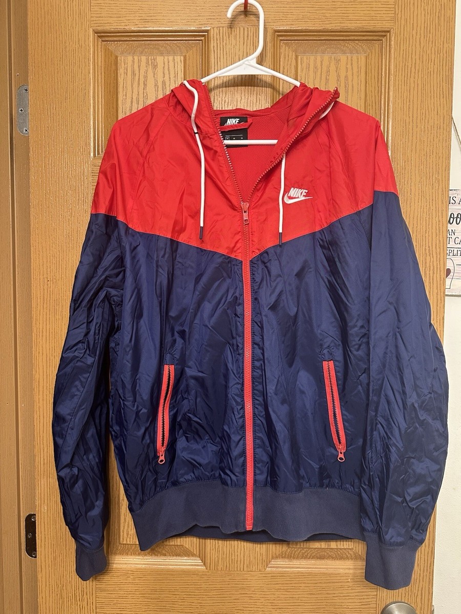 Nike Rain Jacket Mens Medium Softshell Full Zip Hooded Windbreaker
