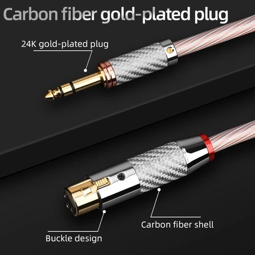 Paar OCC Silber gemischt Hifi TRS 6,35mm Stecker auf 3 Pin XLR Kabel Audio 12 Stränge - Bild 6 von 16