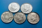 1968 Kennedy Half Dollar, 40 percent silver, lot of 5