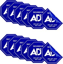 ADT Security Stickers - 12 Pack Double-Sided UV  Water Resistant Decals 3"x3