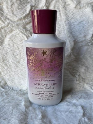 Bath & Body Works STRAWBERRY SNOWFLAKES Daily Nourishing Body Lotion 8 OZ NEW