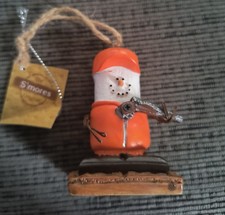 Ganz 2010 S'mores Snowman Hunter Christmas Ornament With Orange Hat  With Tag.