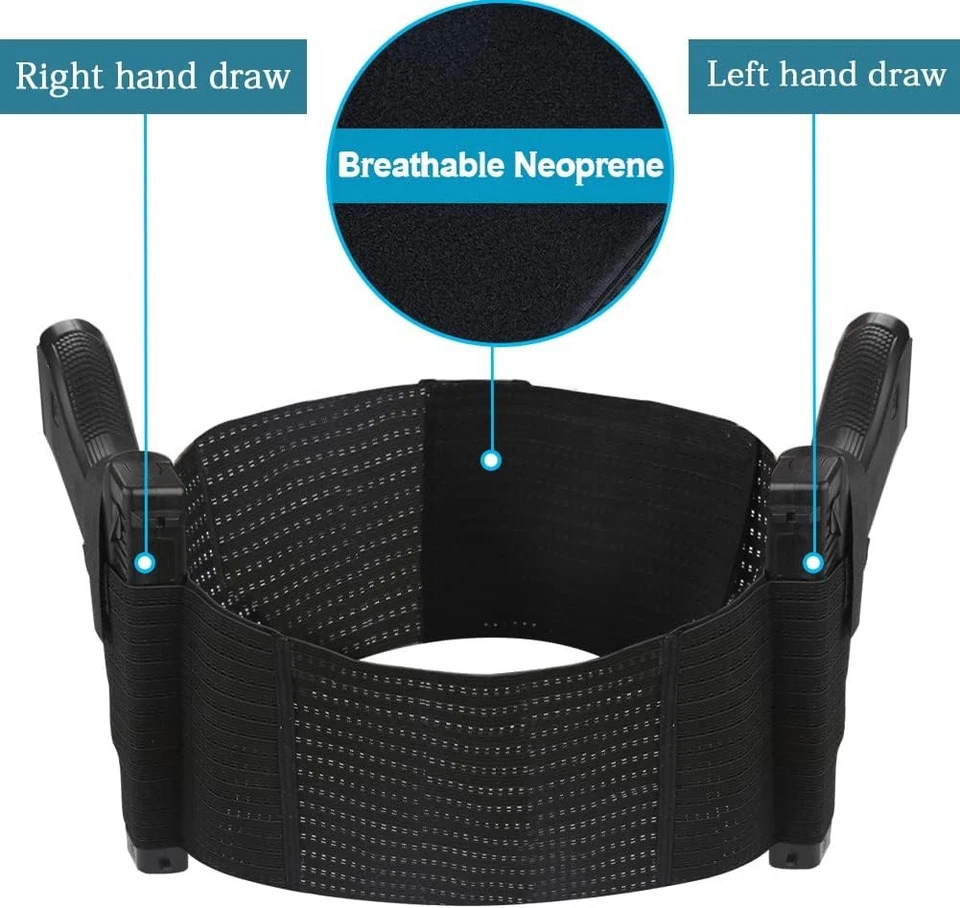 Banda para el vientre Funda para pistola Oculta Llevar Cintura elástica Mujeres Hombres Derecha Izquierda Foto 3 de 4