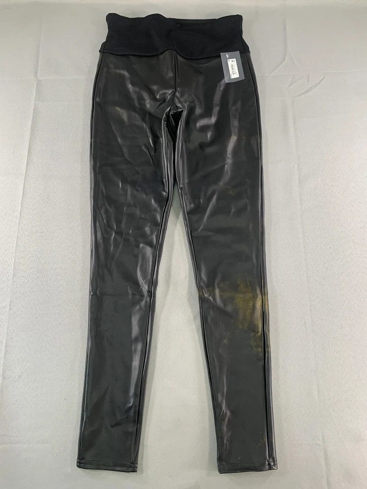 Spanx Red Hot Leggings Womens Medium Black Faux Leather High Rise Shaping 2300R - Image 2 of 4