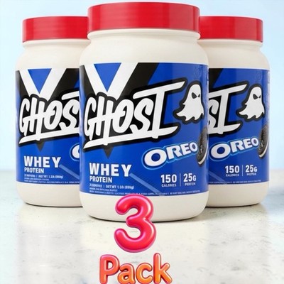 GHOST Whey Protein OREO Flavor 3 Pack 1.3 lb Each 25g Protein Exp 12/2027 New