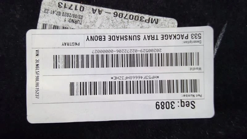 2017 - 2020 LINCOLN MKZ REAR DECK SHELF PACKAGE TRAY TRIM PANEL COVER OEM  - Image 3 of 4