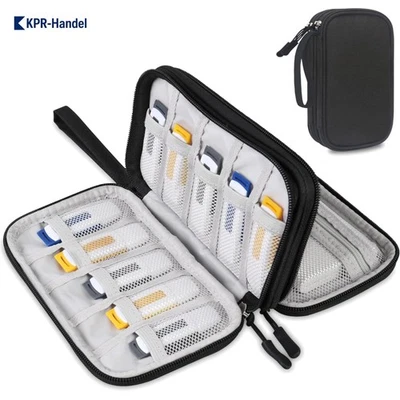 Lacdo Aufbewahrungstasche für USB-Sticks, Kompakt, Modern und Stilvoll, Schwarz